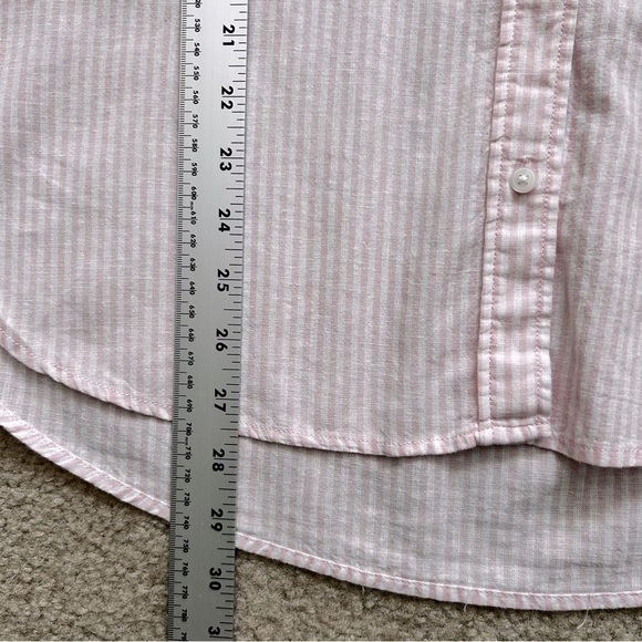 H&M Linen/Cotton Striped Long Sleeve Button Down Shirt - Picture 7 of 7